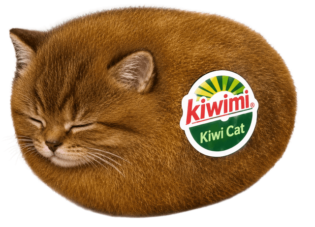 sleeping kiwi cat sticker